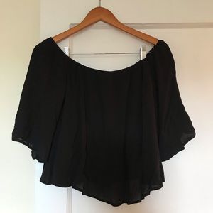 Off the Shoulder Black Top